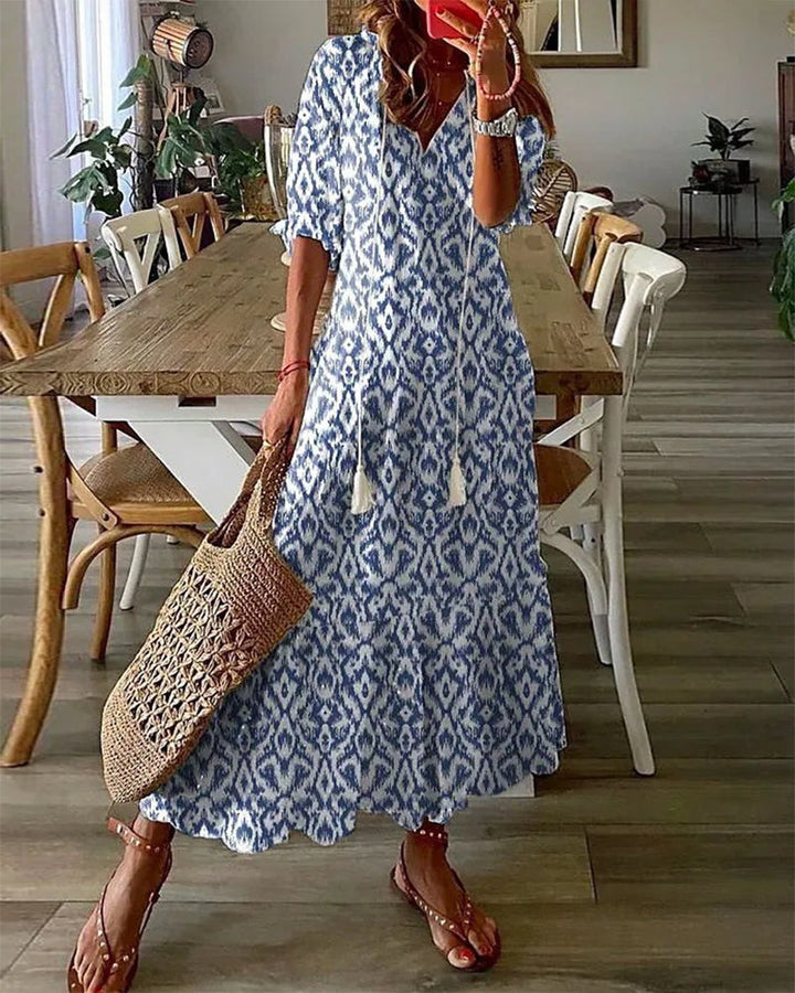 Anna | Boho Vintage V-Neck Summer Dress