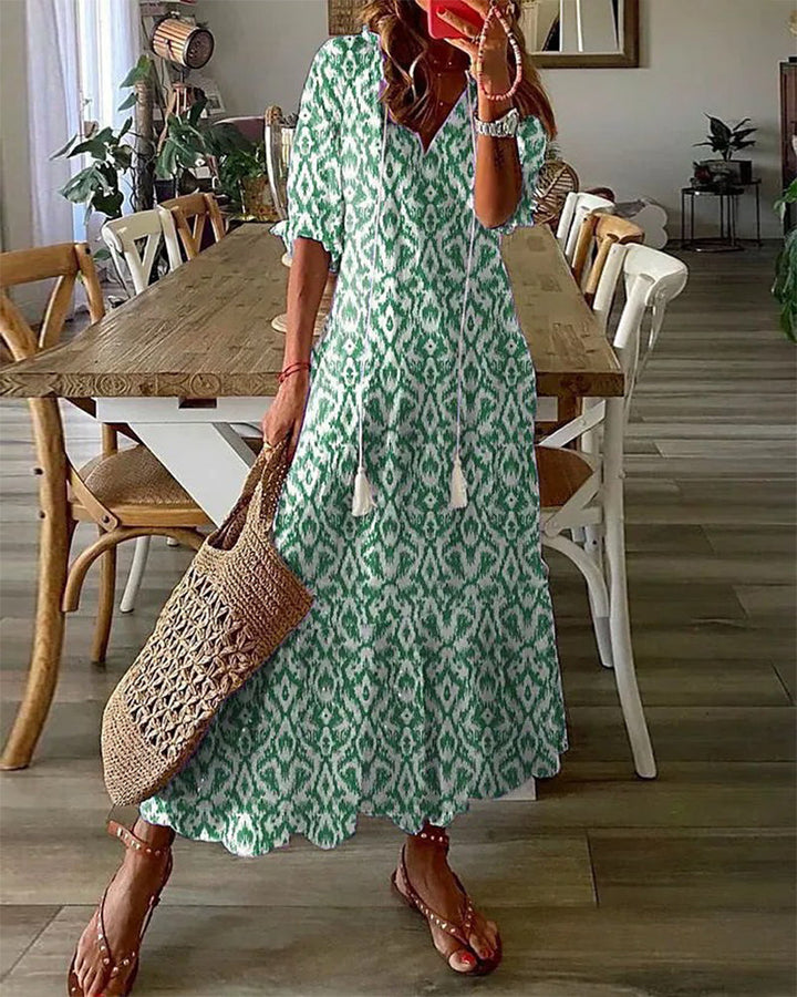 Anna | Boho Vintage V-Neck Summer Dress