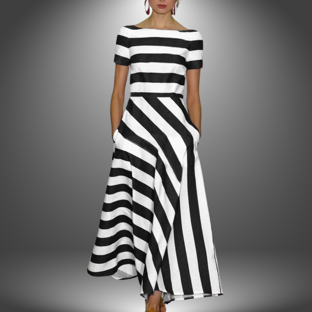 Victoria | Handmade long striped dress