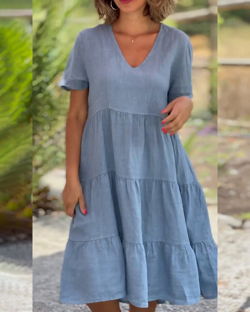 Elodie | Flowy V-Neck Summer Dress