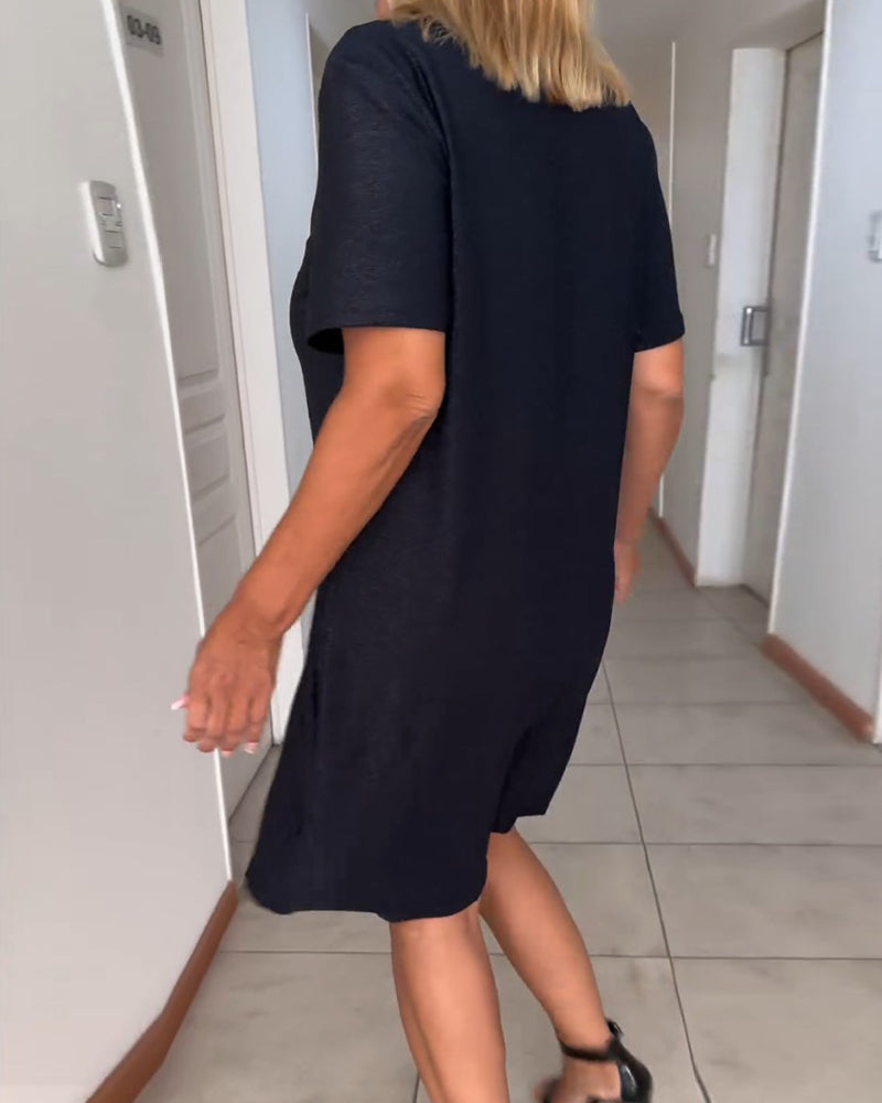 Talia | Twist-Front V-Neck Dress