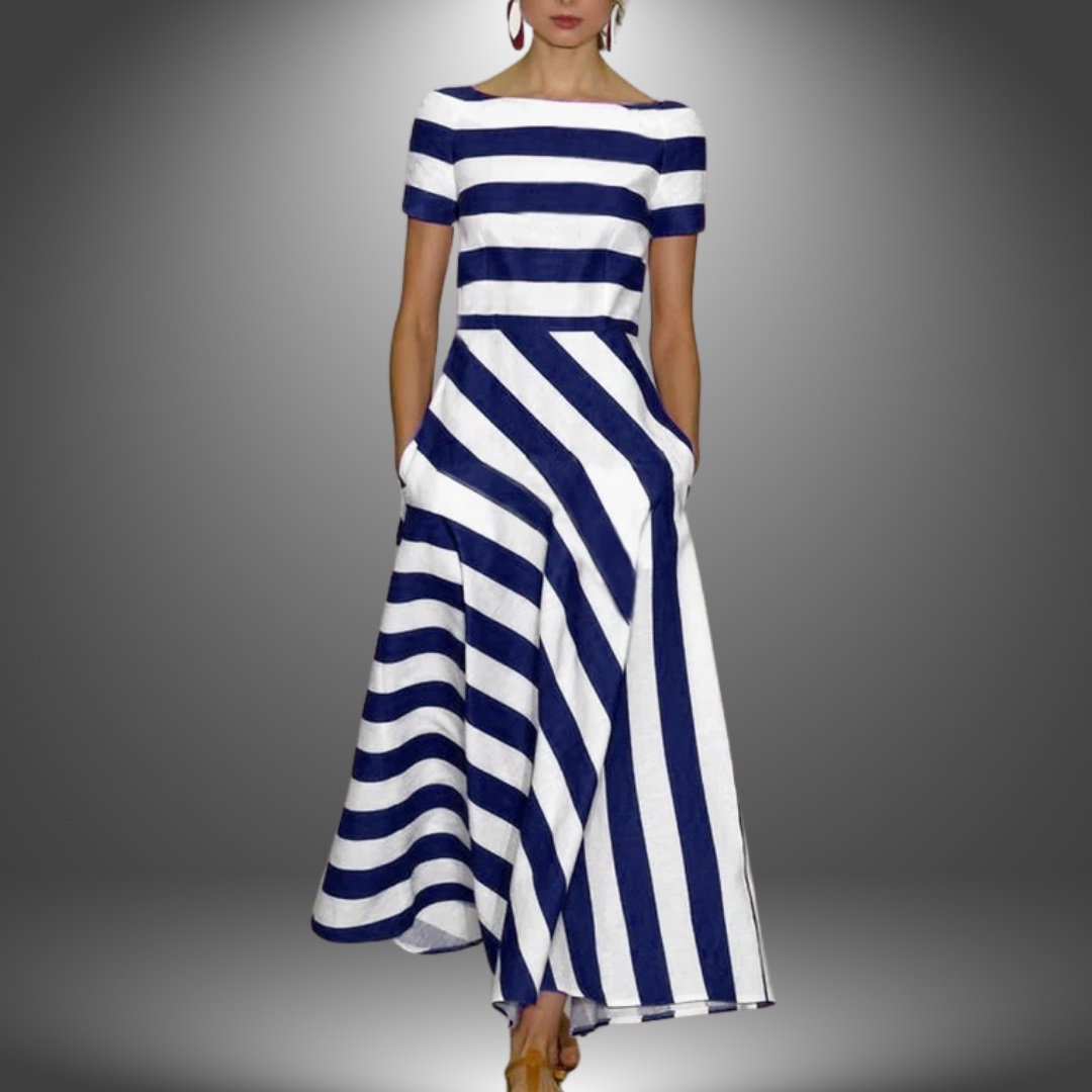 Victoria | Handmade long striped dress