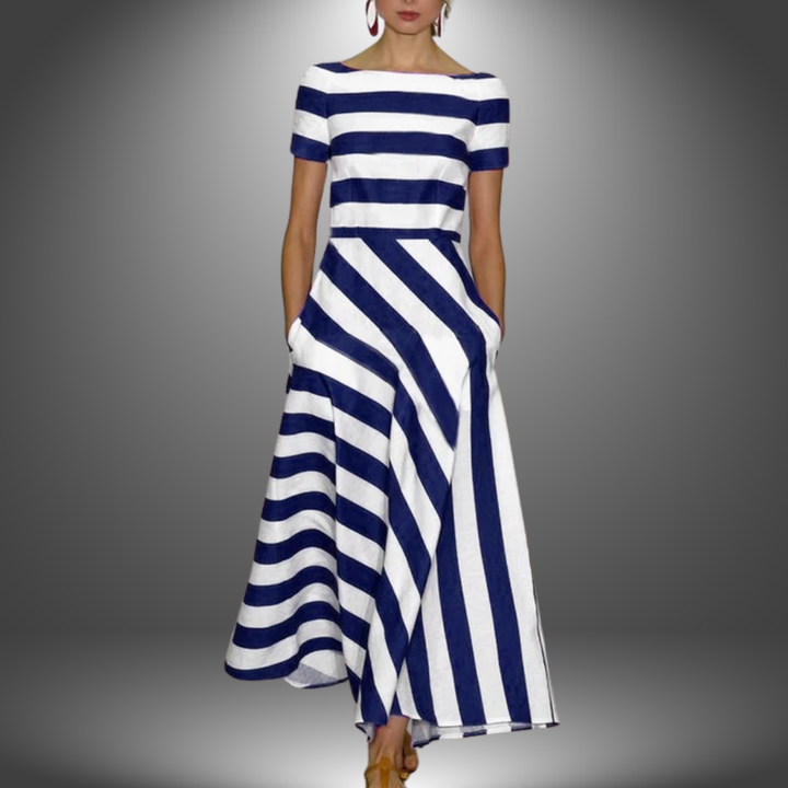 Victoria | Handmade long striped dress