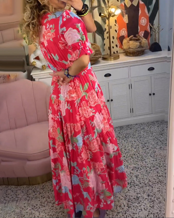Evie | Floral Print V-Neck Dress