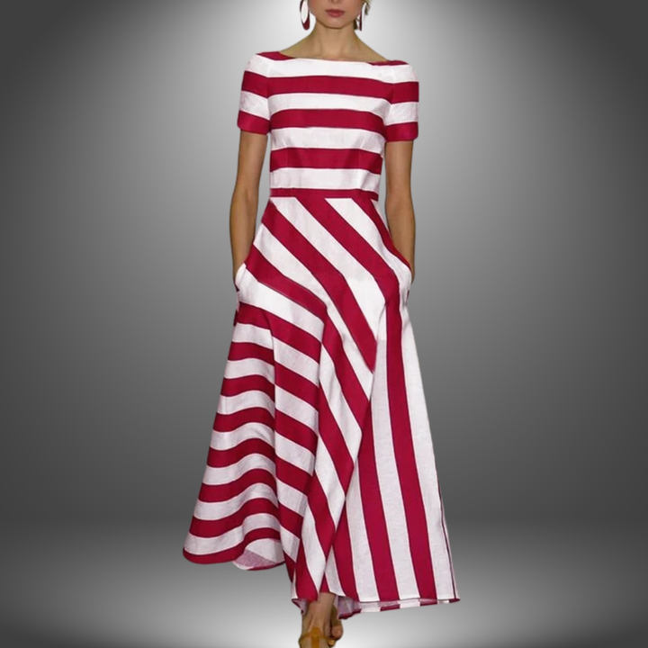 Victoria | Handmade long striped dress