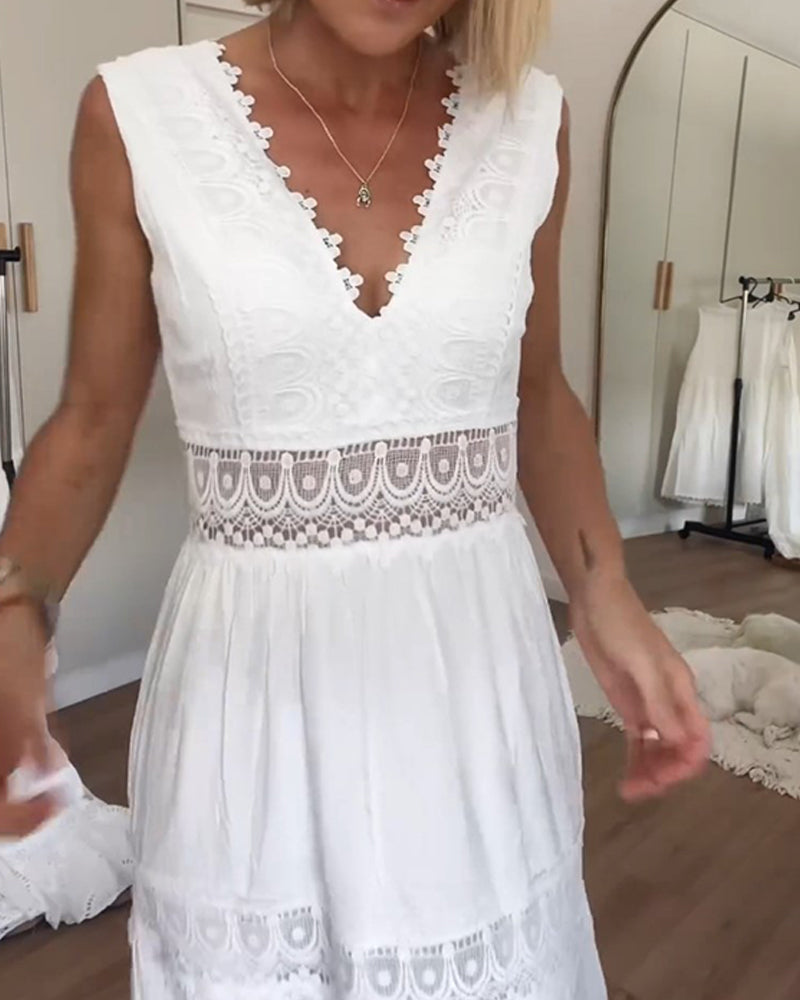 Cleo | Elegant White Lace Dress