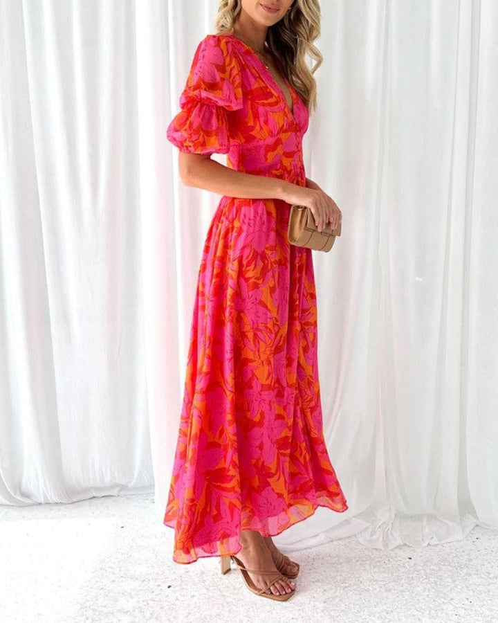 Doriana | Rosy red maxi dress