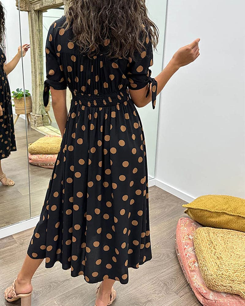 Annalise | Elegant Polkadot Dress