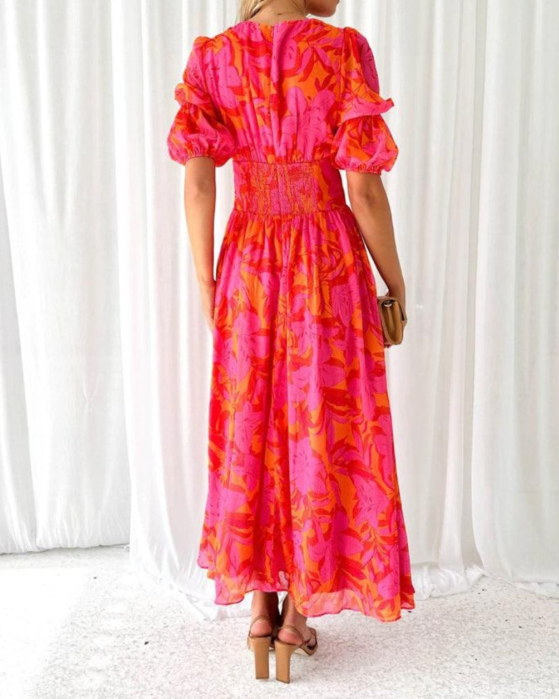 Doriana | Rosy red maxi dress