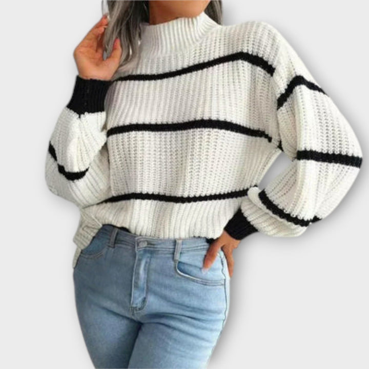 Harper | Turtleneck Sweater with Stripes