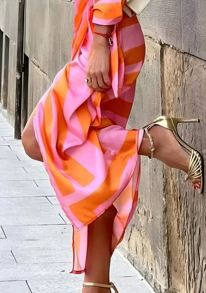 Emily | Fitted Shirt Dress with Print