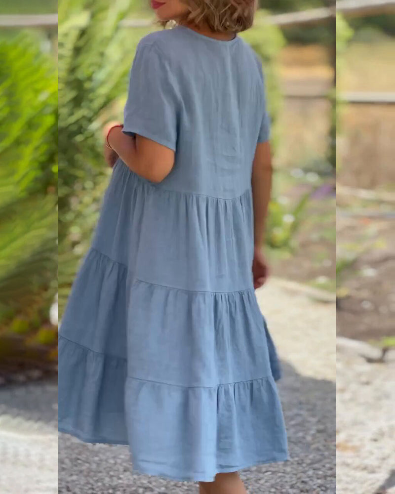 Elodie | Flowy V-Neck Summer Dress