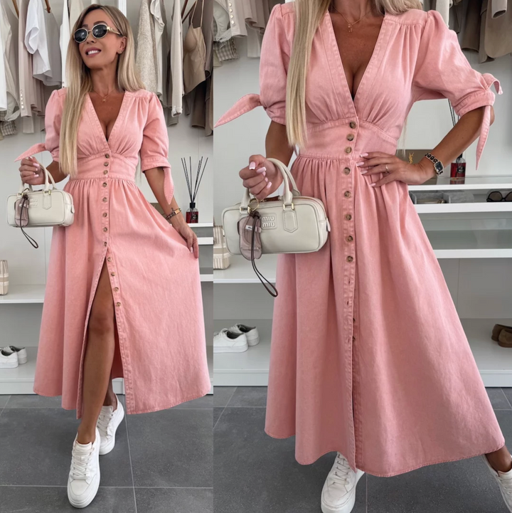 Clara™ | Radiant Denim Dress