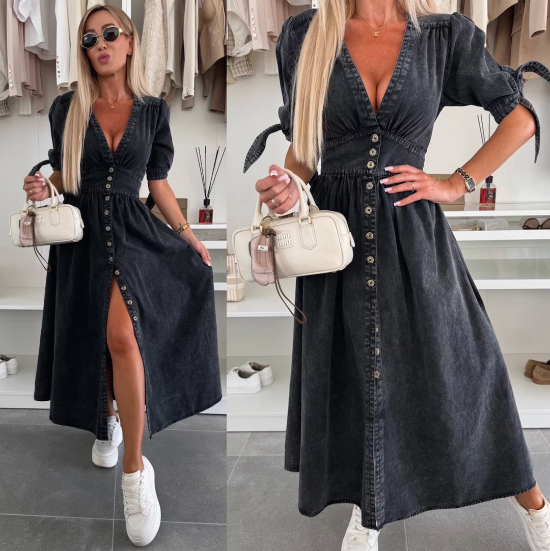 Clara™ | Radiant Denim Dress