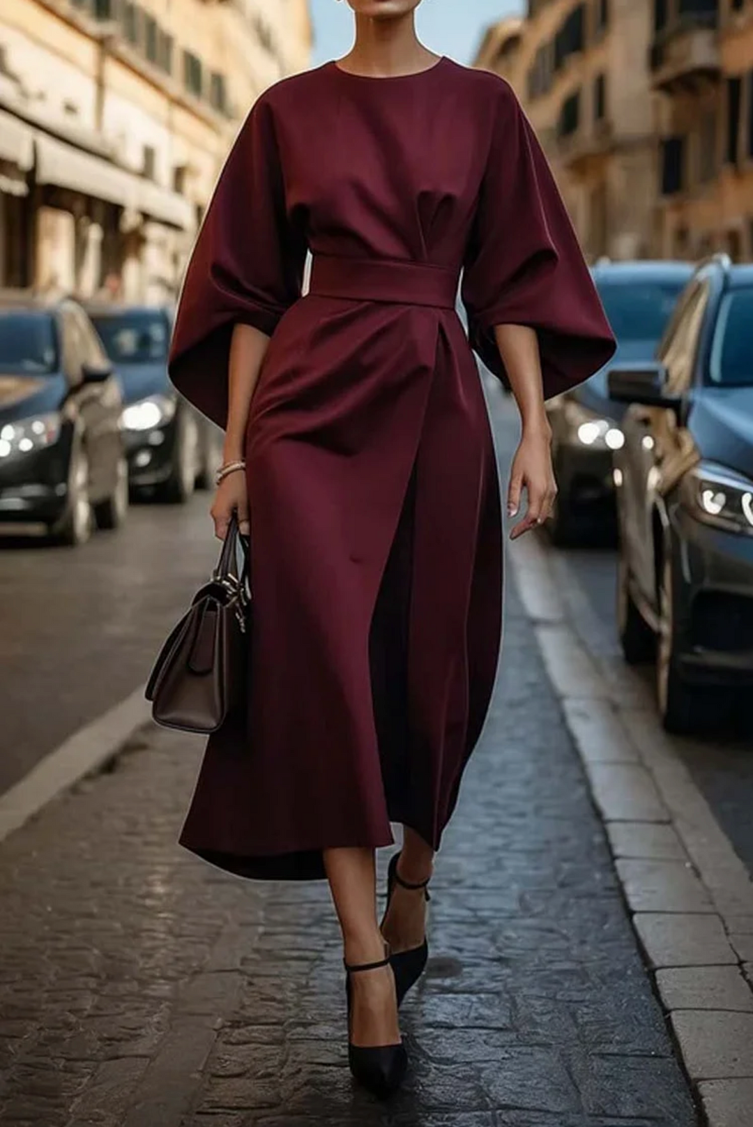 Vera | Luxe Lantern Sleeve Dress