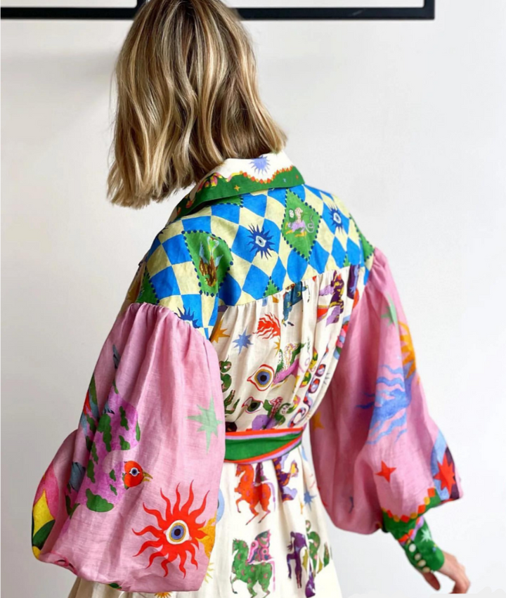 Claudia | Printed Maxi Shirt Dress