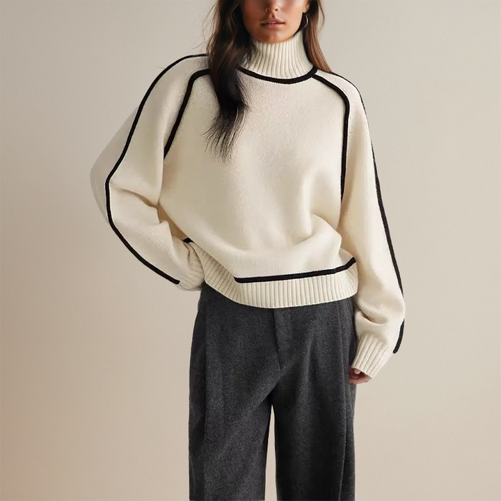Ava | Luxurious Turtleneck with Contrasting Details