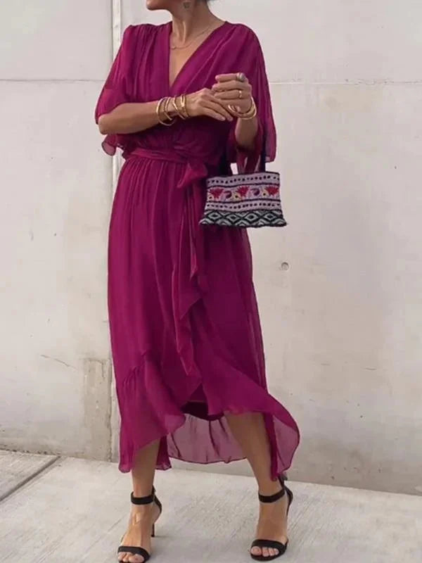 Hailey | V-Neck Dress in Silk Muslin