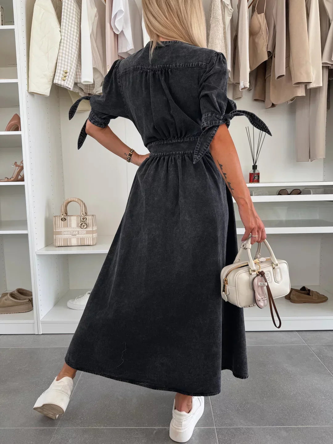 Clara™ | Radiant Denim Dress