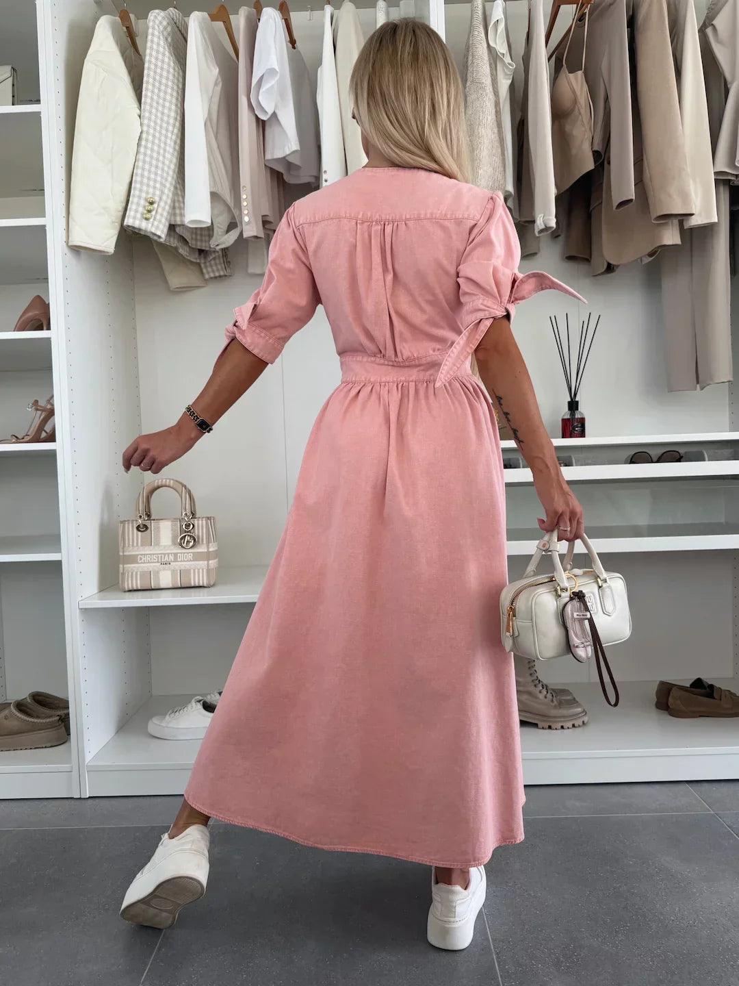 Clara™ | Radiant Denim Dress