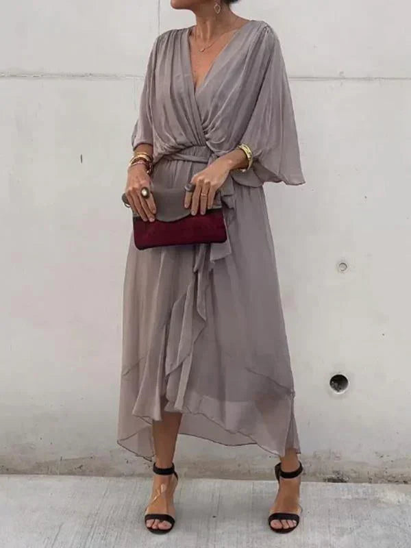 Hailey | V-Neck Dress in Silk Muslin