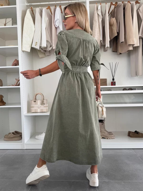 Clara™ | Radiant Denim Dress