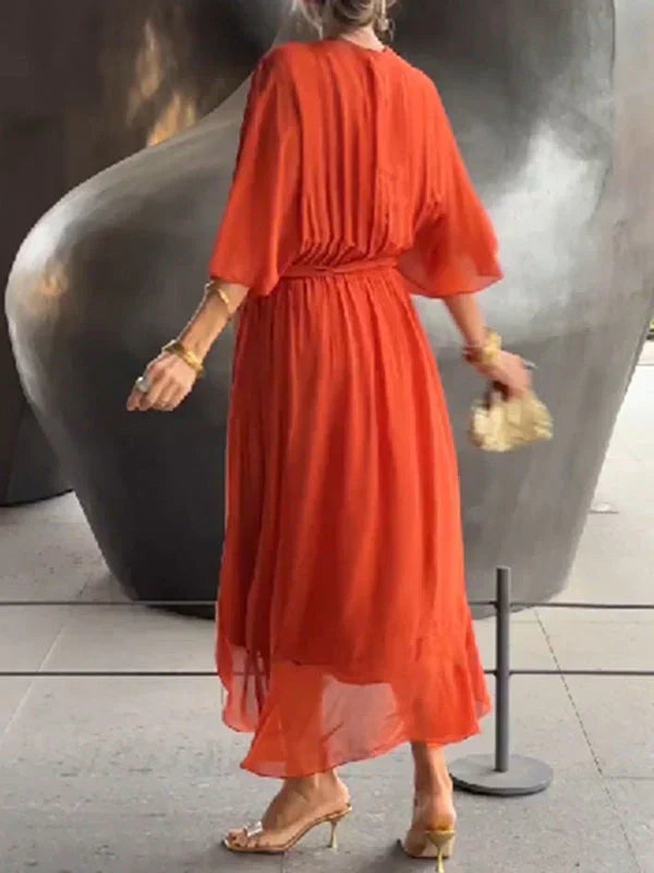 Hailey | V-Neck Dress in Silk Muslin