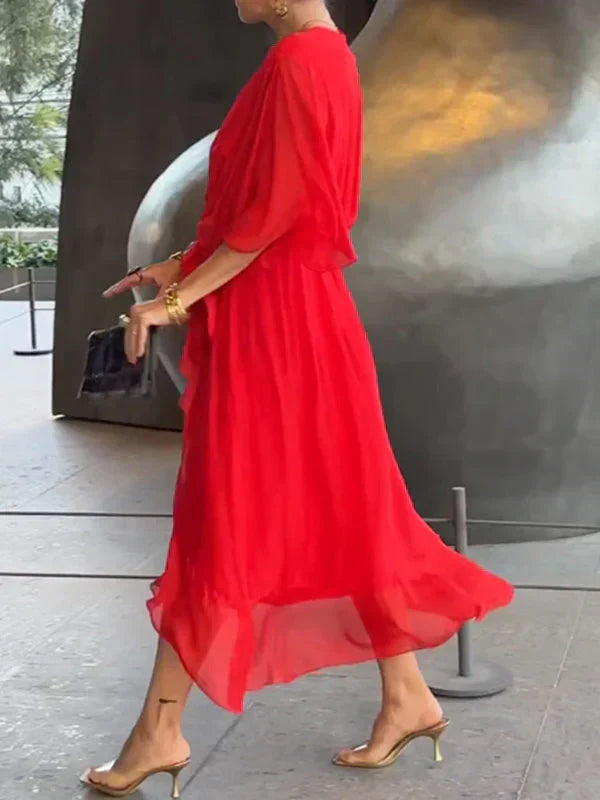 Hailey | V-Neck Dress in Silk Muslin