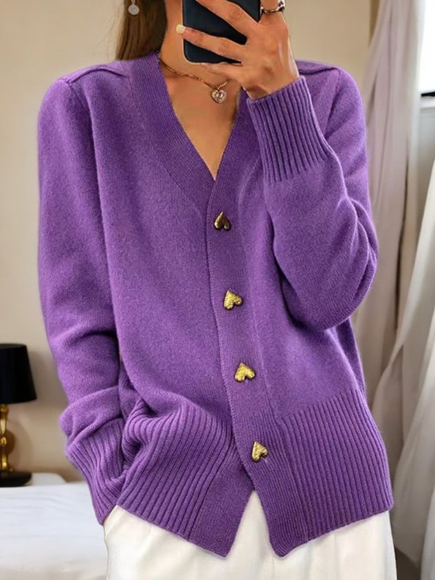 Nicole | Elegant Heart Button Cardigan