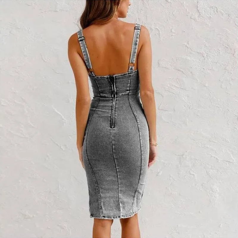 Maya | Fitted Denim Dress