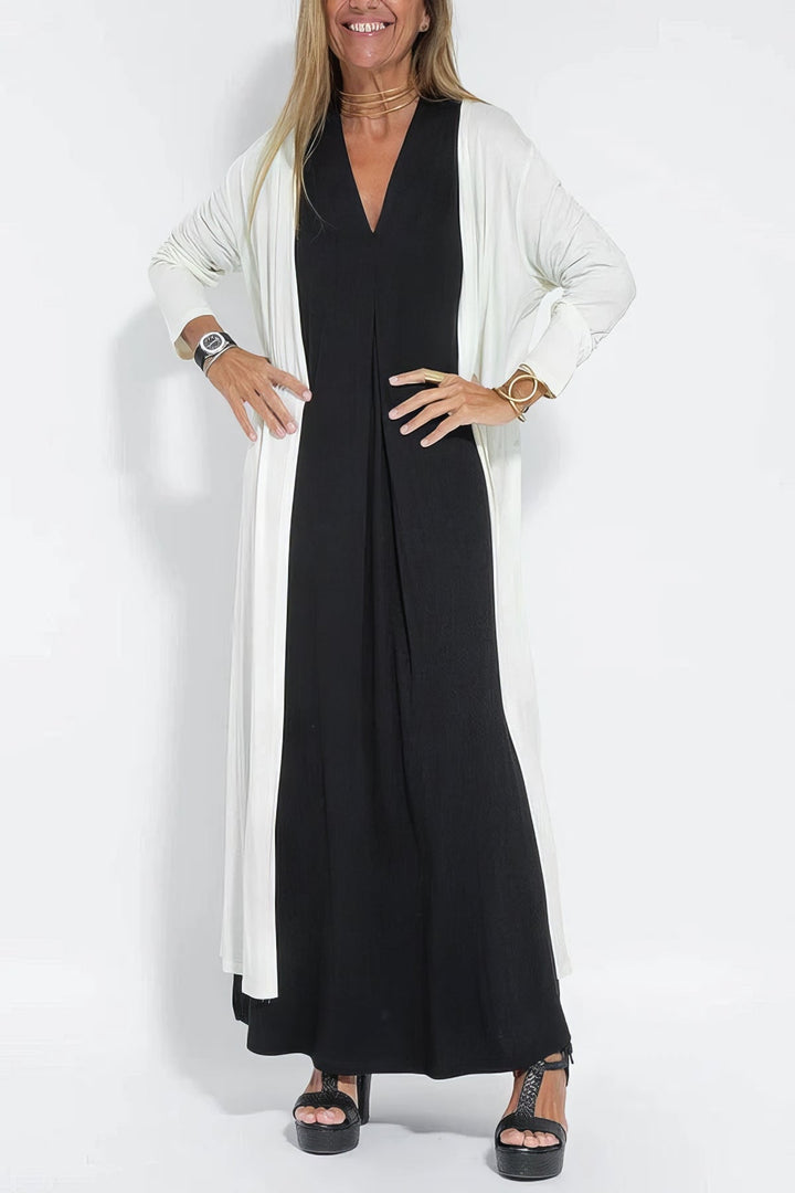 Rosa™ | Elegant Long Dress with Matching Cardigan Included