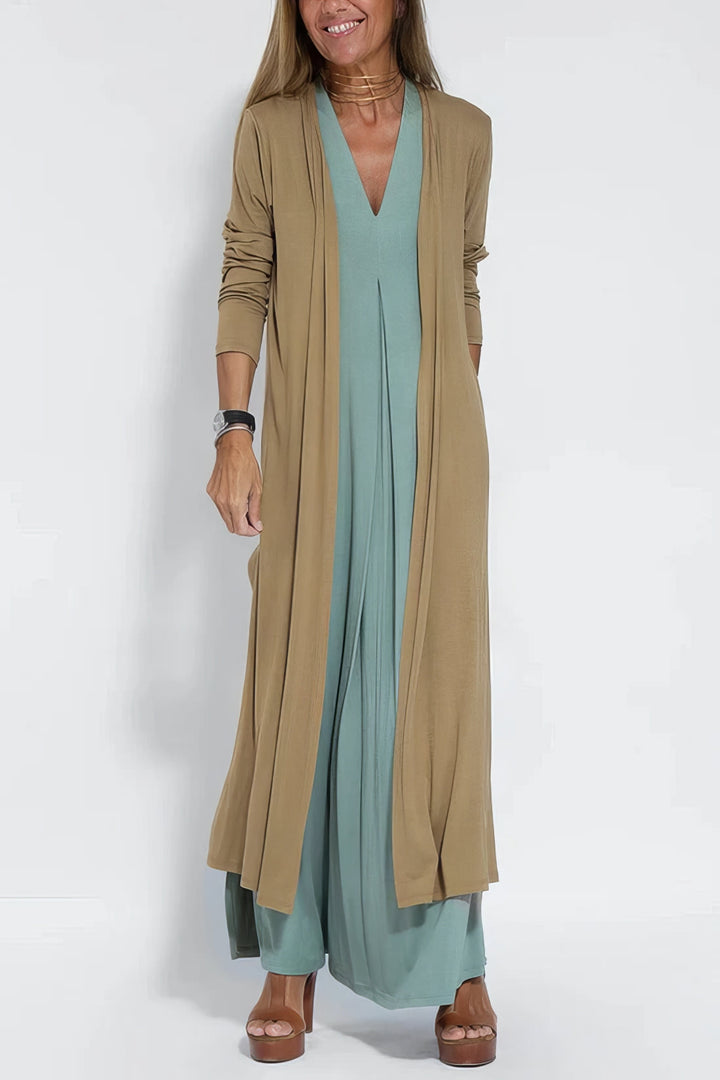 Rosa™ | Elegant Long Dress with Matching Cardigan Included