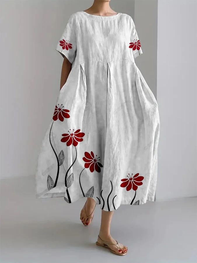 Rosalie | Flowy Dress with Botanical Print